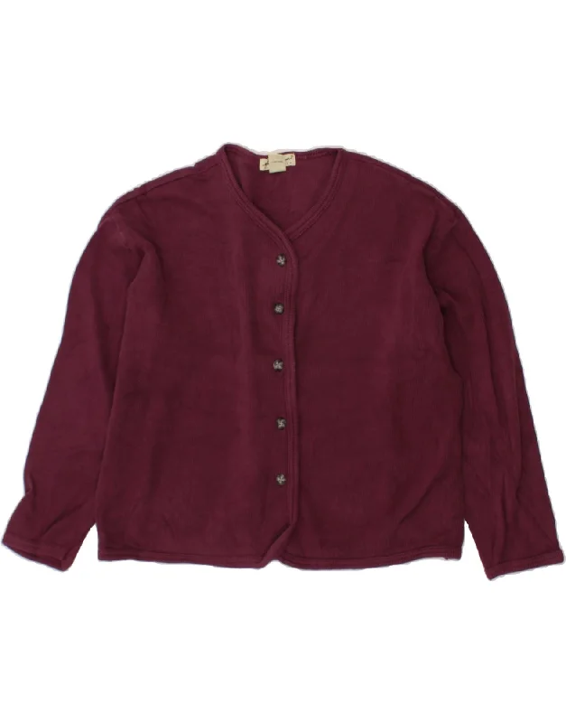 EDDIE BAUER Womens Oversized Cardigan Sweater UK 16 Large Burgundy Cotton Transparent Opaque Sheer EDDIE BAUER Womens Oversized Cardigan Sweater UK 16 Large Burgundy Cotton Transparent Opaque Sheer
