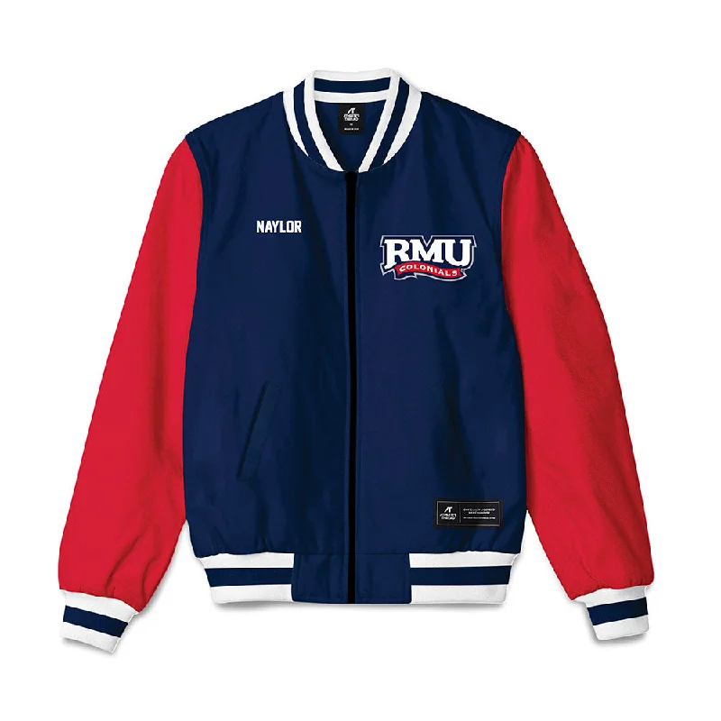 Robert Morris - NCAA Women's Rowing : Sarah Naylor - Bomber Jacket Welt Pockets Slit Pockets Flap Pockets