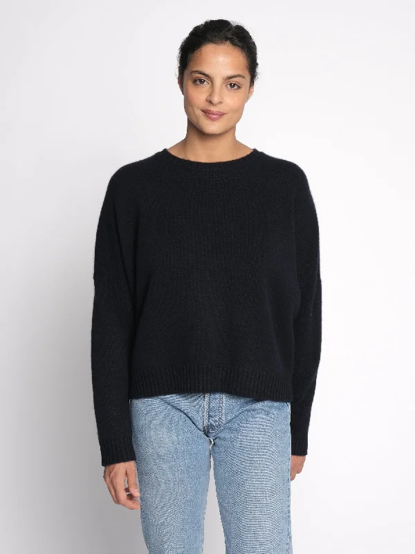 THE TRAPEZE SWEATER | Navy Blue Mesh Fabric Canvas Fabric Denim Fabric