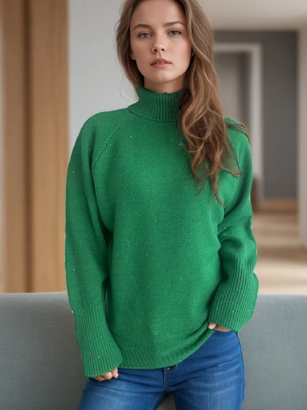 Hazel Blues® |  Turtleneck Raglan Sleeve Sweater Stylish Fashionable Trendy