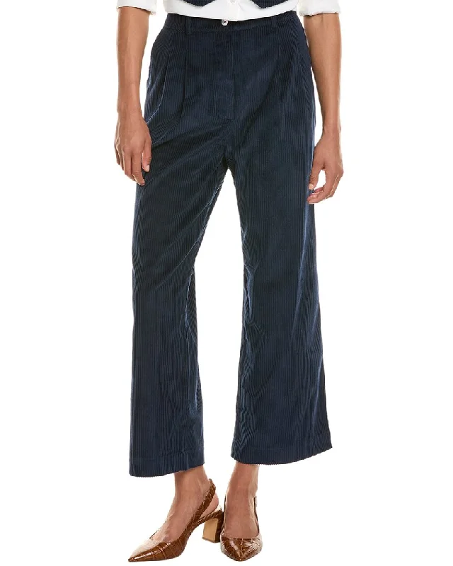 DONNI. Cord Pleated Trouser Trousers Business Professional