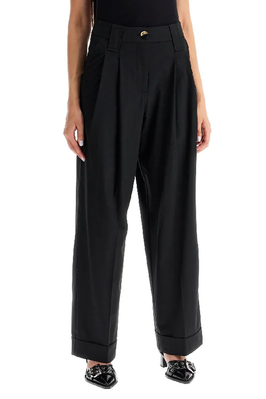 Ganni "flowy Trousers With Two Ple Trousers Fall Fleece