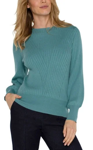 Long Sleeve Crew Neck Sweater Velvet Chenille Corduroy