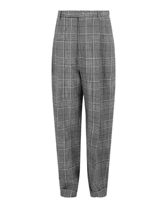 Gucci Mens Tapered-Leg Plaid Trousers Trousers Prom Sequined