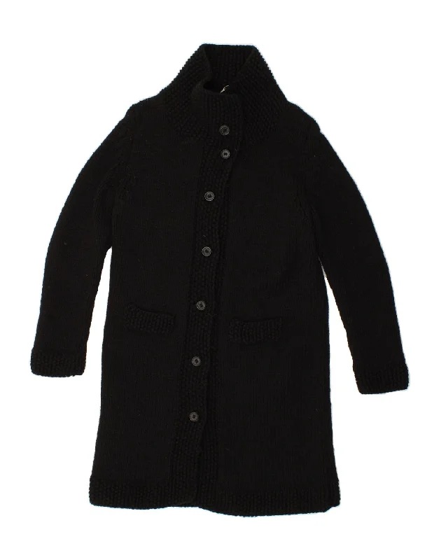 VINTAGE Womens Longline Cardigan Sweater UK 14 Medium Black Cardigan Knitwear Sweater VINTAGE Womens Longline Cardigan Sweater UK 14 Medium Black Cardigan Knitwear Sweater