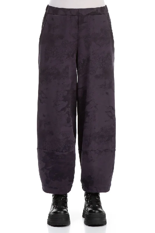 Loose Vintage Violet Marble Cotton Trousers Trousers versatile functional