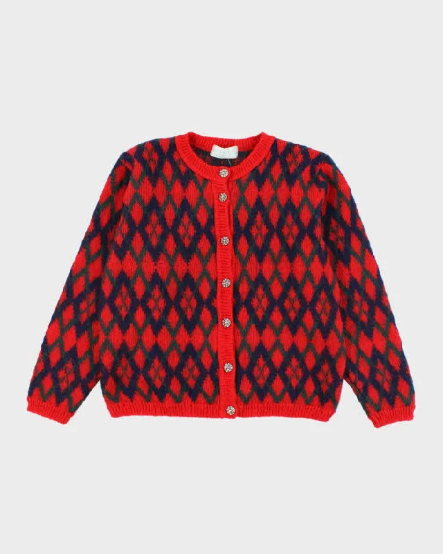 Vintage Edinburgh Heritage Moahir Blend Cardigan - M Mesh Blend Leather Blend Suede Blend Vintage Edinburgh Heritage Moahir Blend Cardigan - M Mesh Blend Leather Blend Suede Blend