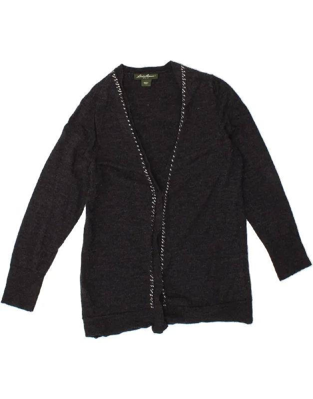 EDDIE BAUER Womens Cardigan Sweater UK 14 Large Black Merino Wool Jersey Fabric Tulle Fabric Batik Fabric EDDIE BAUER Womens Cardigan Sweater UK 14 Large Black Merino Wool Jersey Fabric Tulle Fabric Batik Fabric