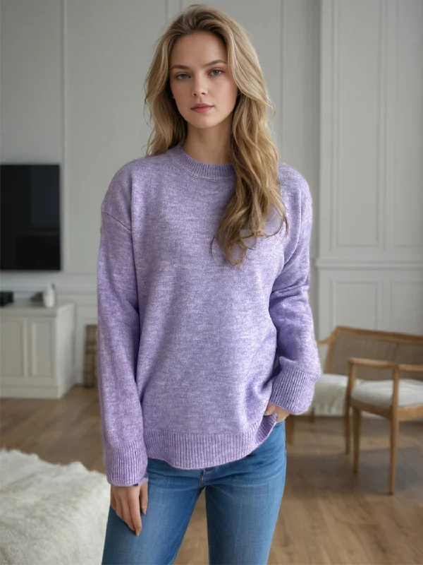 Hazel Blues® |  Round Neck Drop Shoulder Long Sleeve Sweater Graphic Sweater Embroidered Appliqued