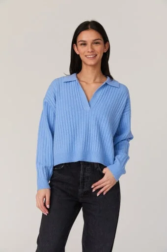 Vhari Collar Long Sleeve Jumper Spandex Rayon Corduroy