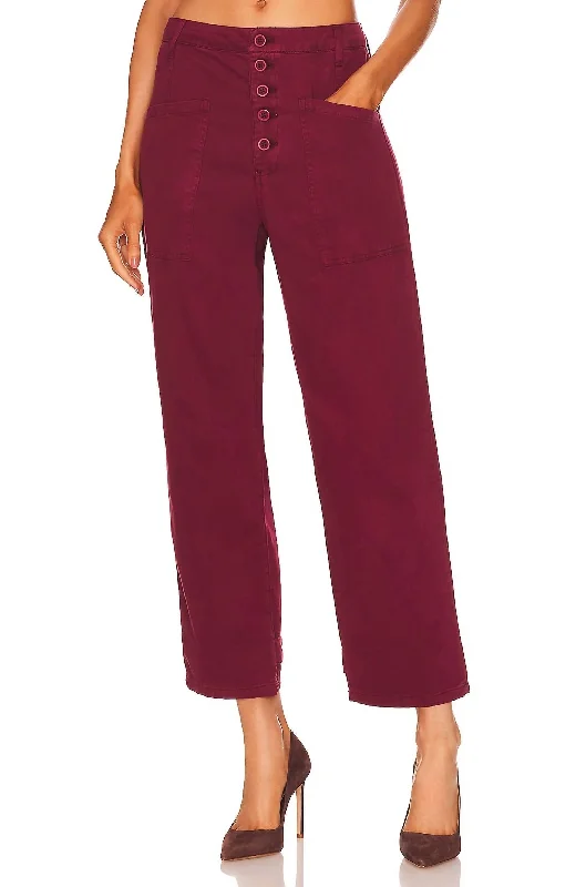 Tammy High Rise Trouser In Merlot Trousers Mesh Breathable