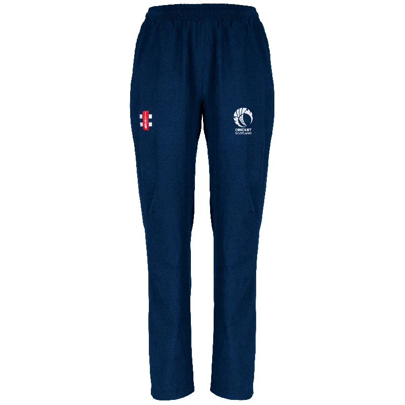 Cricket Scotland Women's Navy Velocity Track Trousers Trousers High Rise Slim Fit