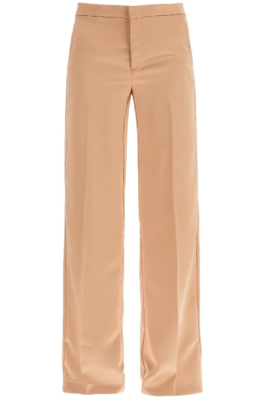 flared satin trousers T170401A TNP229 BLUSH Trousers Low Rise Relaxed