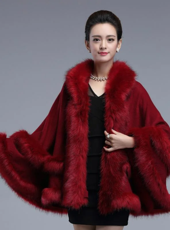KNITTED SHAWL CARDIGAN HOODED FUR SHAWL CAPE Zippered Front Buttoned Front Snap Front KNITTED SHAWL CARDIGAN HOODED FUR SHAWL CAPE Zippered Front Buttoned Front Snap Front
