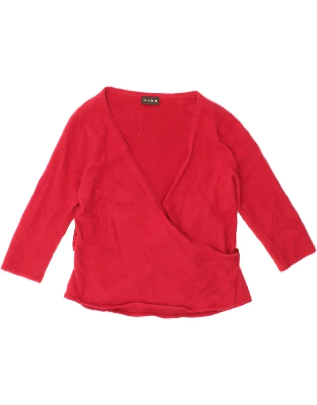 PRINCIPLES Womens 3/4 Sleeve Cardigan Sweater UK 16 Large Red Angora Slim Fit Regular Fit Oversized PRINCIPLES Womens 3/4 Sleeve Cardigan Sweater UK 16 Large Red Angora Slim Fit Regular Fit Oversized