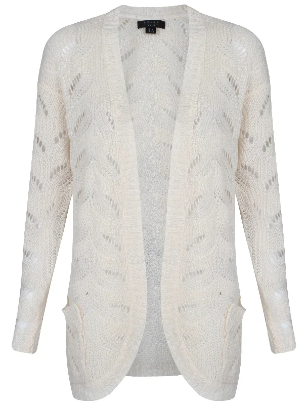Womens Amara Reya Lilac Cardigan in cream Rayon Fabric Velvet Fabric Corduroy Fabric Womens Amara Reya Lilac Cardigan in cream Rayon Fabric Velvet Fabric Corduroy Fabric