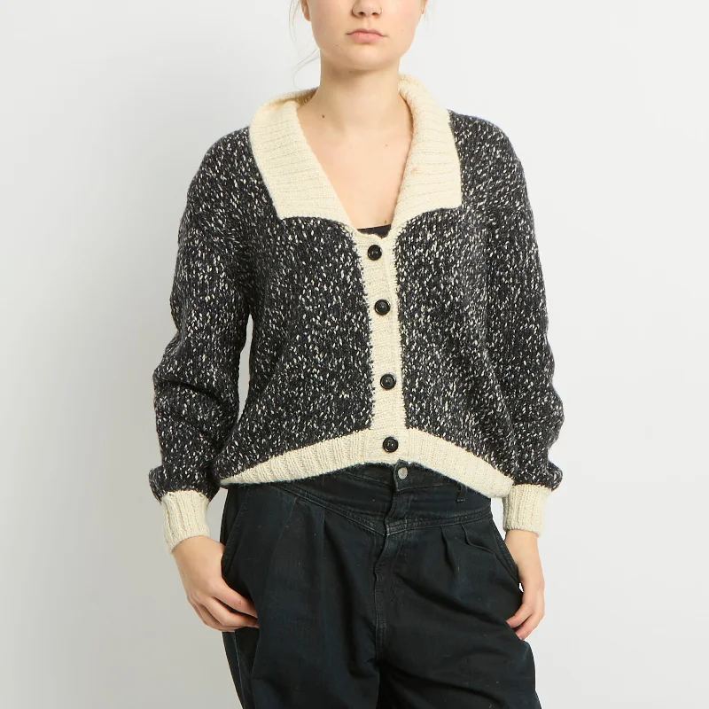 Chunky Knit Cardigan - UK 12 Iron Safe Non-Iron Wrinkle Free