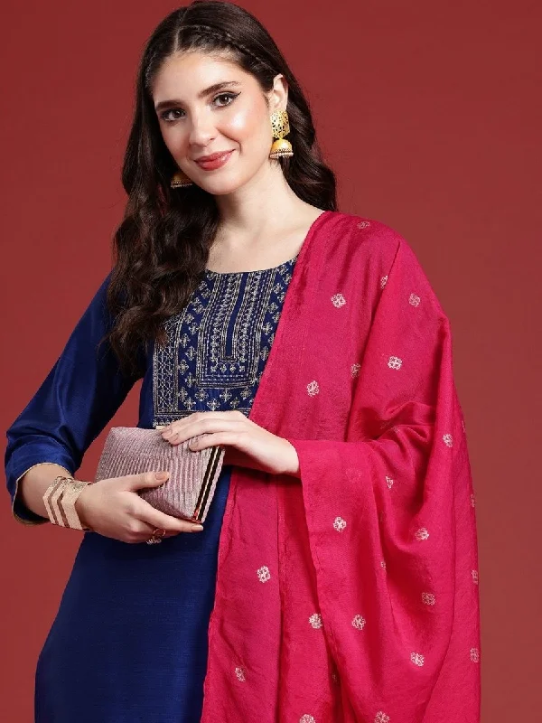 Anouk Women Ethnic Motifs Yoke Design Thread Work Kurta with Trousers & With Dupatta Trousers Vintage Classic Anouk Women Ethnic Motifs Yoke Design Thread Work Kurta with Trousers & With Dupatta Trousers Vintage Classic