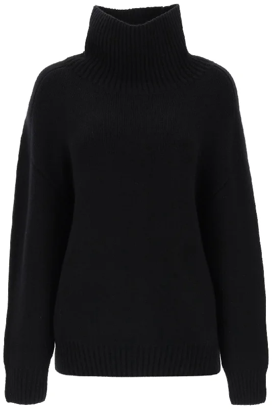 'landen' Oversized Funnel-neck Sweater - Nero Chenille Fabric Brocade Fabric Lace Fabric 'landen' Oversized Funnel-neck Sweater - Nero Chenille Fabric Brocade Fabric Lace Fabric
