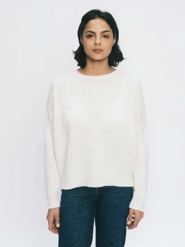 THE TRAPEZE SWEATER | ICE WHITE Hooded Caped Shawl Collar