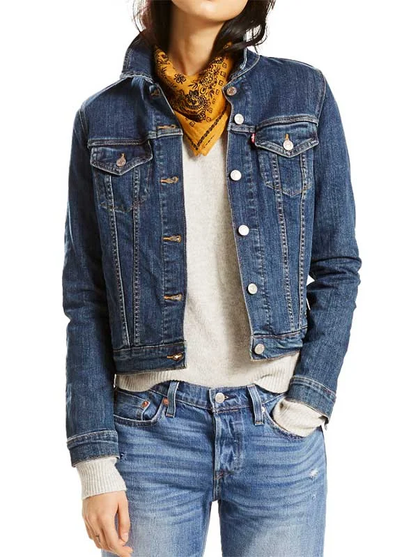 Levis 299450014 Womens Original Trucker Jacket Sweet Jane Medium Wash Cotton Fabric Linen Fabric Terry Fabric Levis 299450014 Womens Original Trucker Jacket Sweet Jane Medium Wash Cotton Fabric Linen Fabric Terry Fabric