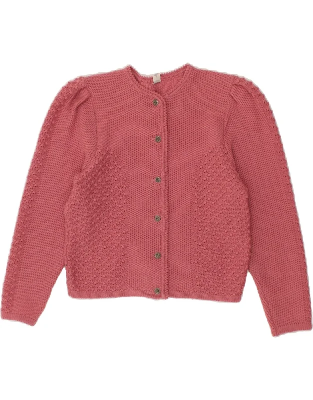 VINTAGE Womens Crop Cardigan Sweater IT 40 Small Pink Polyacrylic Terry Terry Cloth Terry Knit VINTAGE Womens Crop Cardigan Sweater IT 40 Small Pink Polyacrylic Terry Terry Cloth Terry Knit