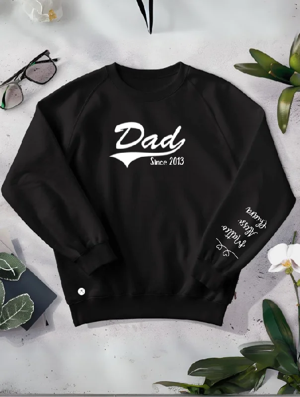 DAD SWISH SWEATER - BLACK Lace Blend Ribbed Blend Corduroy Blend