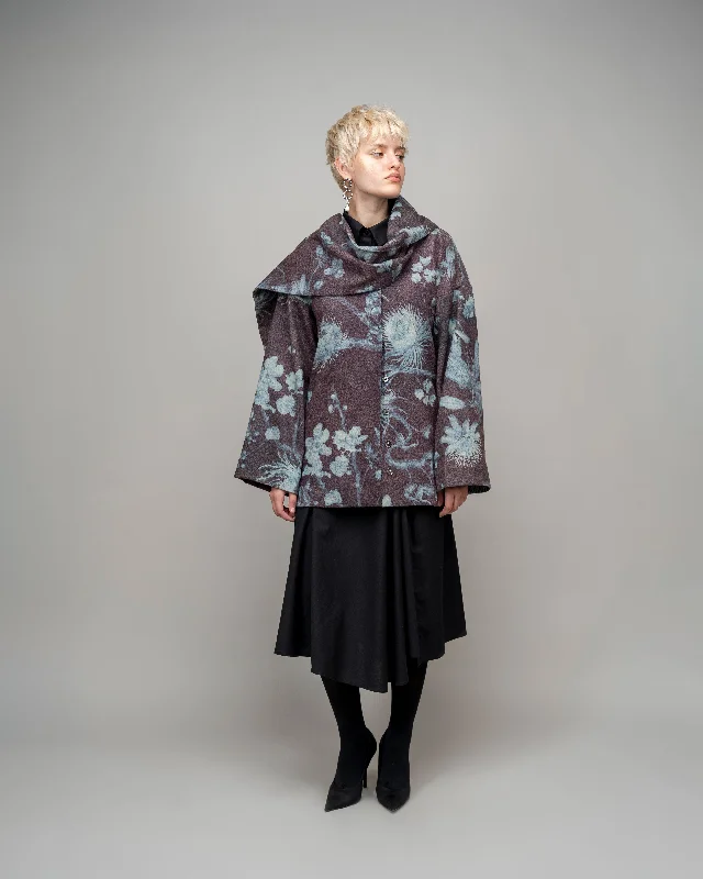Garden Print Winter Day Jacket In Aurora Borealis Notch Collar Jacket Peter Pan Collar Jacket Cowl Neck Jacket Garden Print Winter Day Jacket In Aurora Borealis Notch Collar Jacket Peter Pan Collar Jacket Cowl Neck Jacket