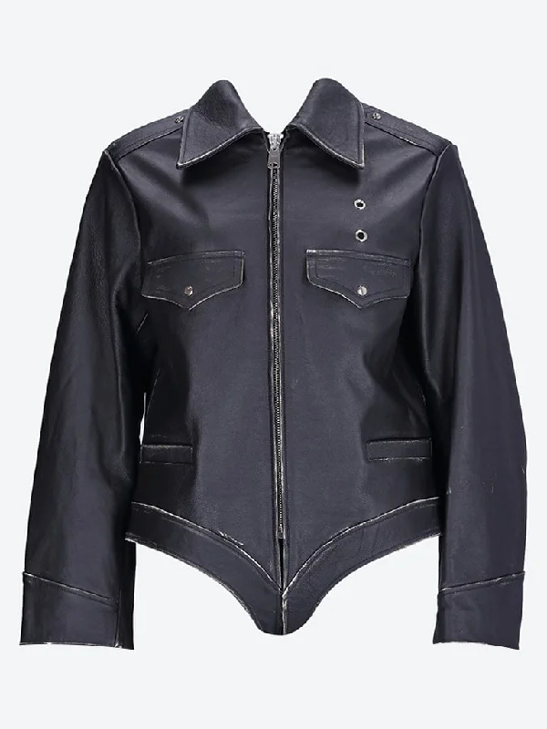 Leather body jacket Toggled Jacket Drawstring Jacket Belted Jacket