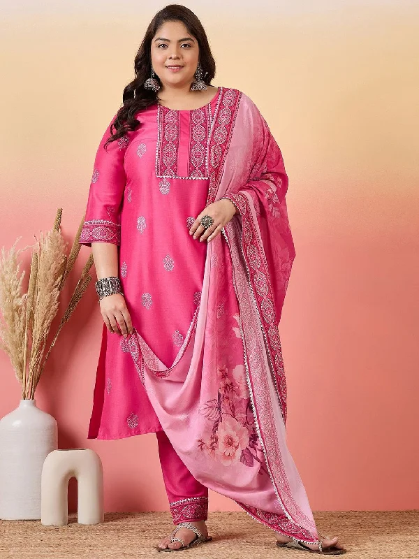 Sztori Women Floral Yoke Design Regular Kurta with Trousers & With Dupatta Trousers trendy modern
