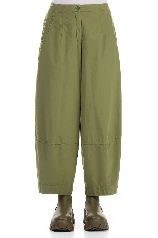 Wide Olive Cotton Trousers Trousers Favorite Customer