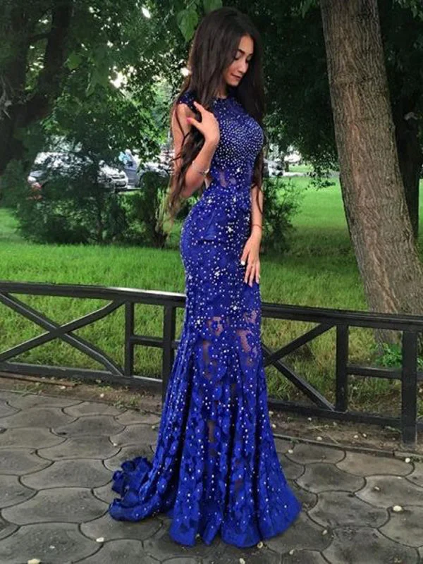 Royal Blue Lace Prom Dresses, Long Prom Dresses, Lace Formal Dresses,Open-back Beading Evening Dresses, TYP0056 Royal Blue Lace Prom Dresses, Long Prom Dresses, Lace Formal Dresses,Open-back Beading Evening Dresses, TYP0056
