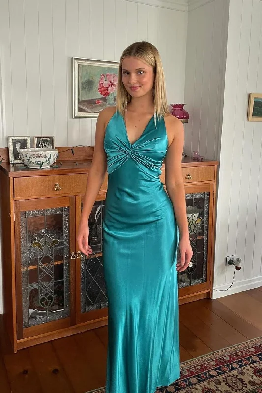 V Neck Backless Long Prom Dress Sexy Party Evening Dress cc1797