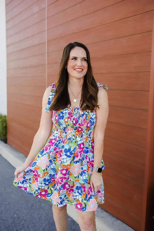 Erika Smocked Layered Mini Dress