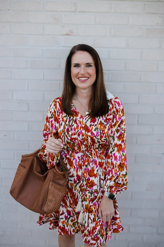 Make it Interesting Button-up Drawstring Waist Dress