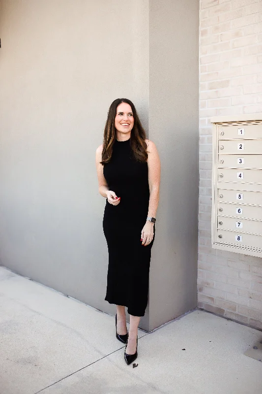 Do you Dare Halter Neck Midi Dress - Black