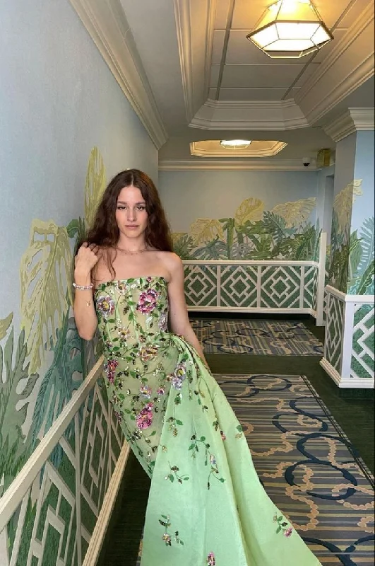 Gorgeous Strapless Green Evening Dress Formal Prom Party Dress cc1830