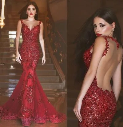 Sexy Mermaid Prom Dresses, Red Beading Prom Dresses, Backless Prom Dresses, Spaghetti Strap Prom Dresses, TYP0184 Sexy Mermaid Prom Dresses, Red Beading Prom Dresses, Backless Prom Dresses, Spaghetti Strap Prom Dresses, TYP0184