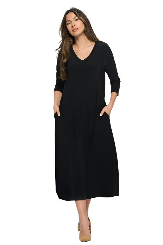 019- Jostar Black 2 Pocket Dress
