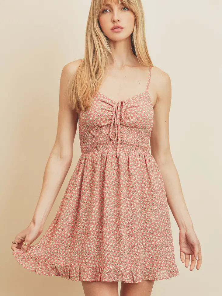 Perfectly Sweet Ditsy Pear and Dot Mini Dress