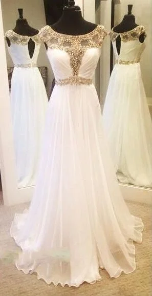 Charming Prom Dress,White Prom Dress,Chiffon Prom Dress,Beading Sleeveless Evening Dress cg15788 Charming Prom Dress,White Prom Dress,Chiffon Prom Dress,Beading Sleeveless Evening Dress cg15788