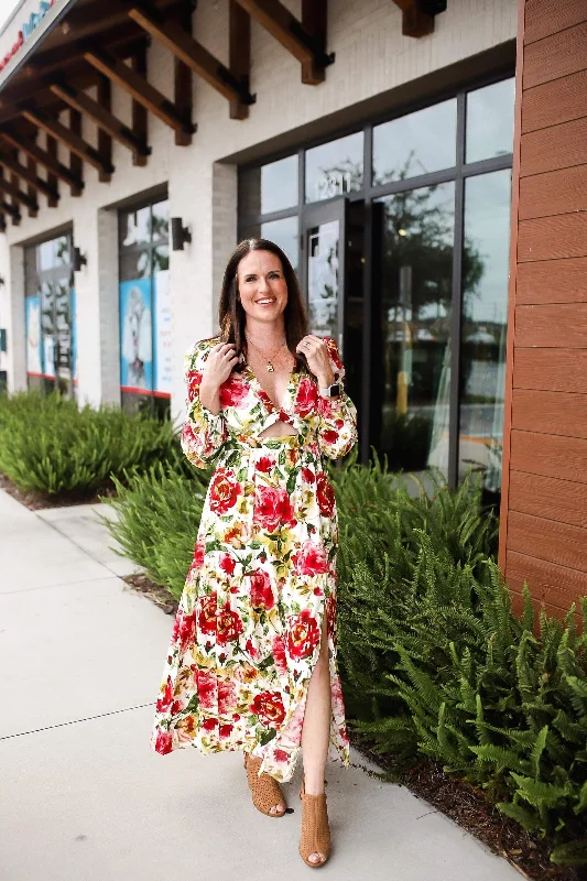Faith Criss Cross Pearl Tiered Maxi Dress