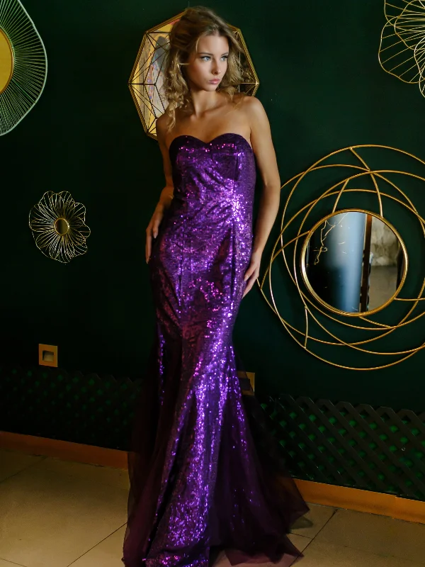 1930s Vintage Sequin Strapless Dress