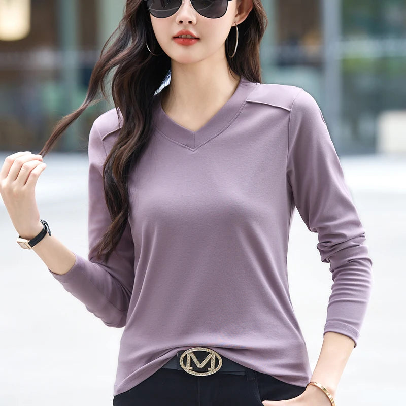 2024 Women's Spring Autumn T-shirt Bottoming Chenille Brocade Lace