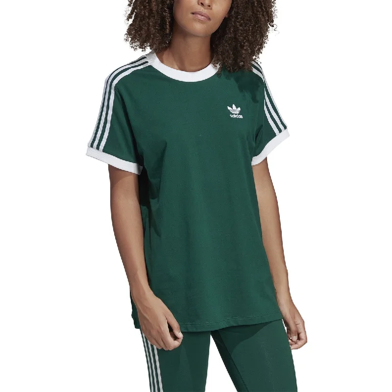 Adidas Women's 3 Stripes Tee Collegiate Green Terry Blend Velvet Blend Canvas Blend