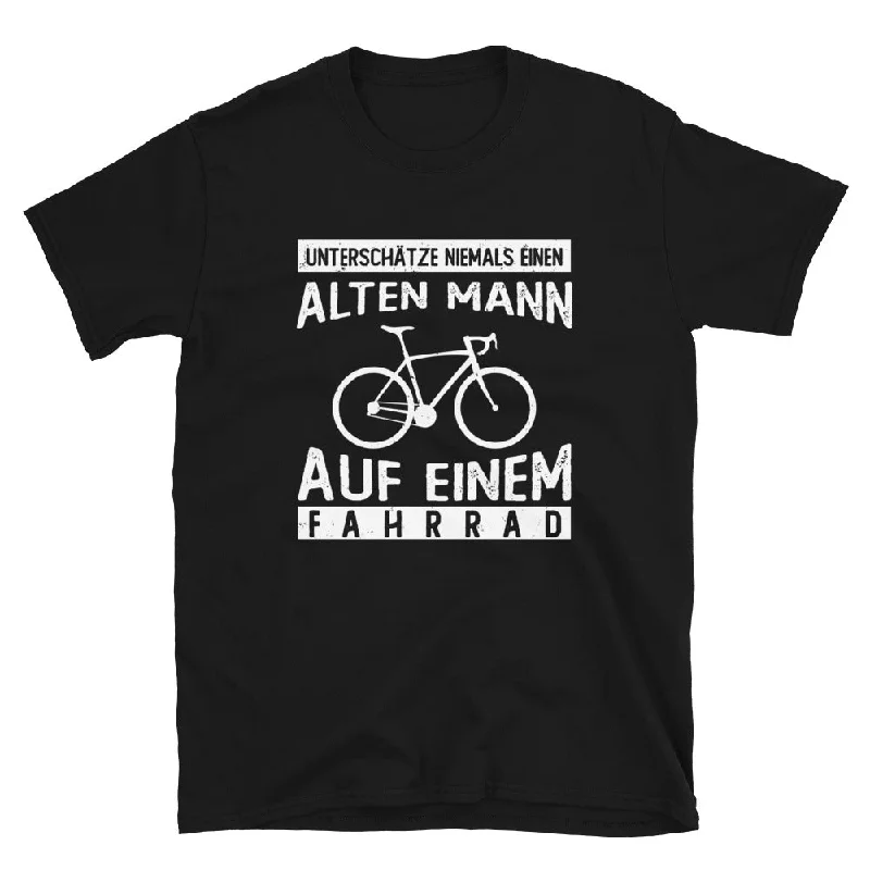 Alter Mann Auf Einem Fahrrad - T-Shirt (Unisex) Zippered Buttoned Snapped