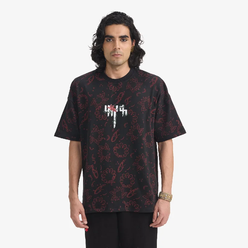 F A R A K | BEAUTY LASTS FOREVER BLOCKPRINT T-SHIRT { BLACK/BLACK Knit Fabric Woven Fabric Fleece Fabric F A R A K | BEAUTY LASTS FOREVER BLOCKPRINT T-SHIRT { BLACK/BLACK Knit Fabric Woven Fabric Fleece Fabric