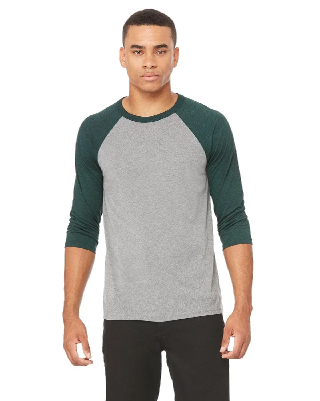 Bella+Canvas Unisex Triblend 3/4-Sleeve Baseball T-Shirt | Gry/ Emer Trblnd Oversized T-Shirt Spandex breathable Bella+Canvas Unisex Triblend 3/4-Sleeve Baseball T-Shirt | Gry/ Emer Trblnd Oversized T-Shirt Spandex breathable