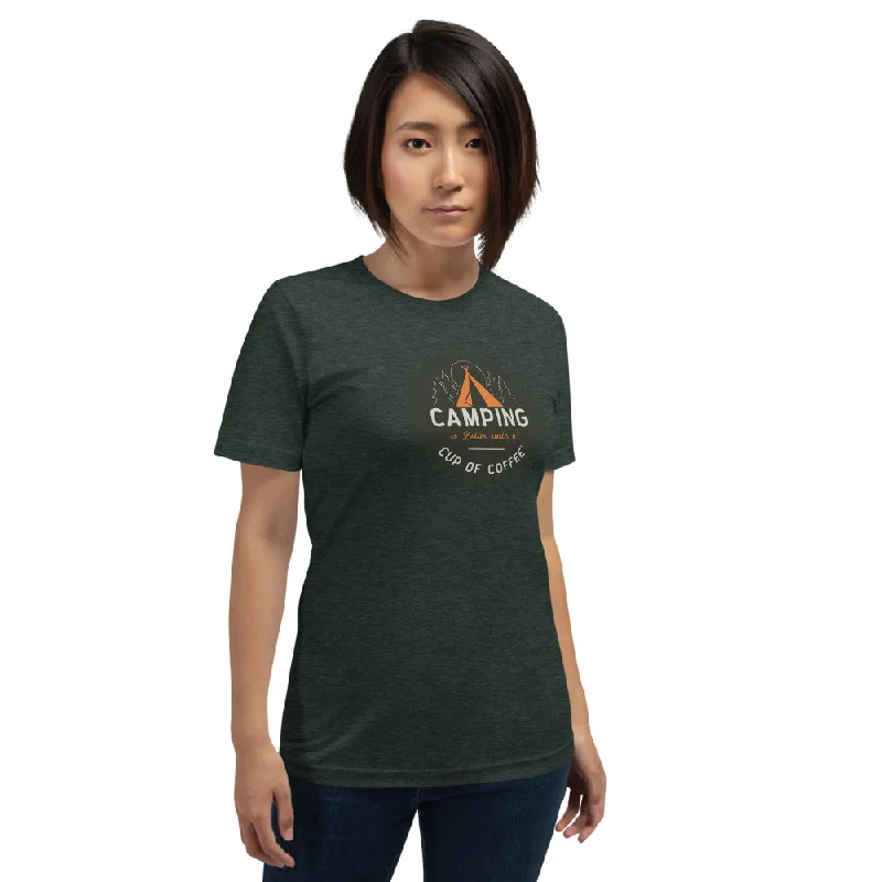 Camping is Better with a Cup of Coffee Women's Premium T-Shirt Satin Blend Silk Blend Wool Blend