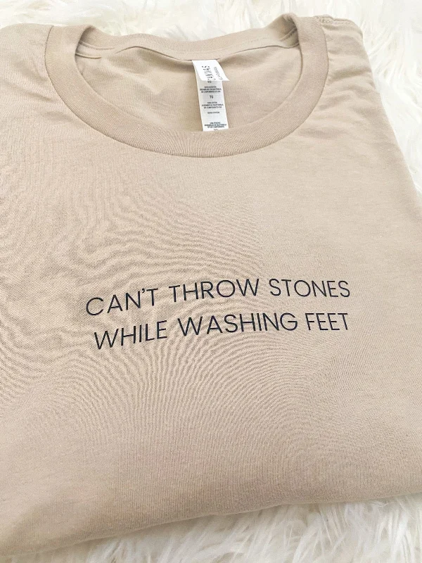 Can't Throw Stones While Washing Feet - Unisex T-shirt Spandex Blend Rayon Blend Denim Blend